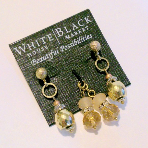 White House Black Market WHBM Interchangeable Drop Earrings NWT